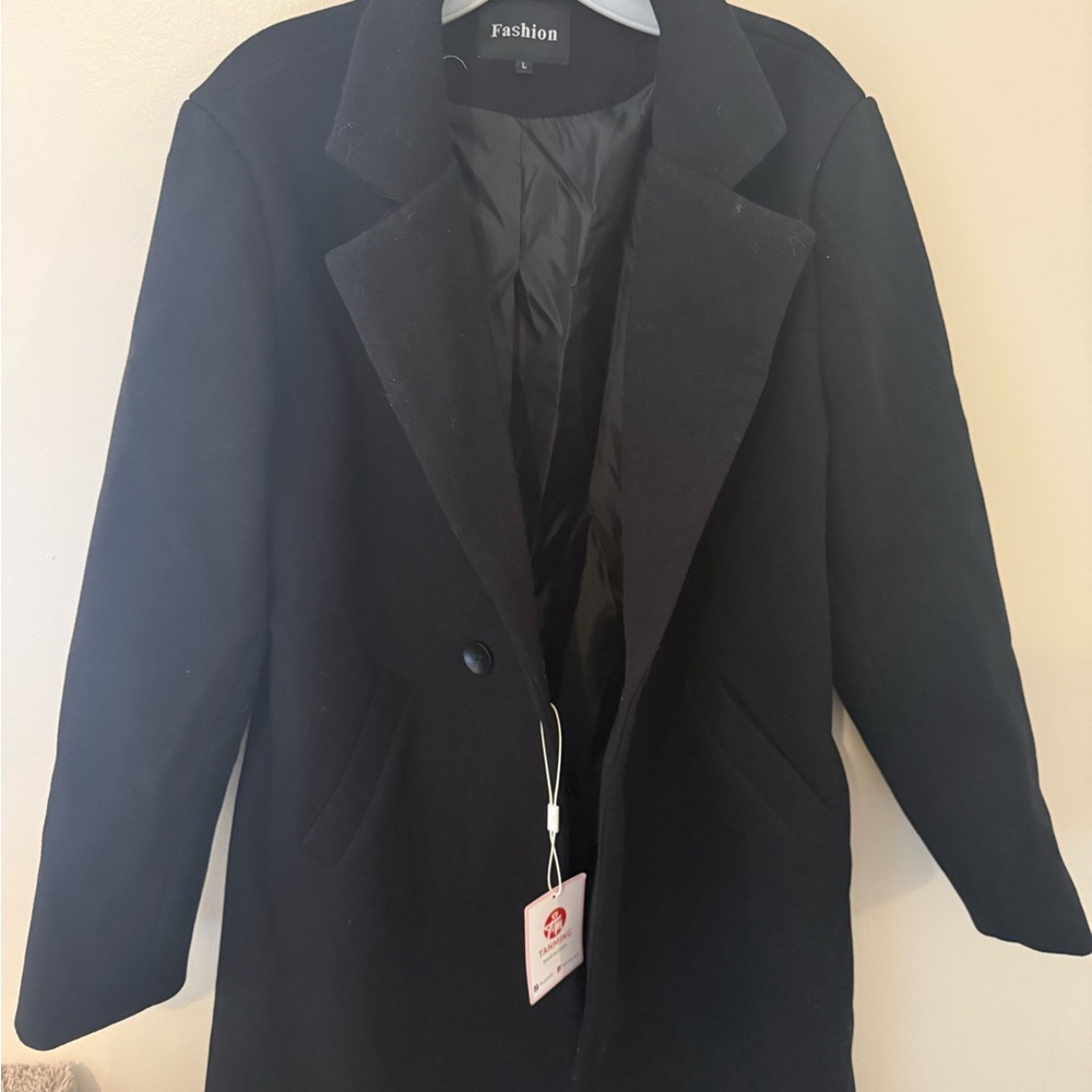 Elegant Black Trench Coat by